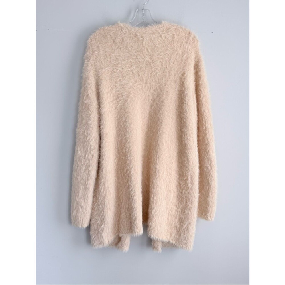 Free People Once In A Lifetime Cardigan Ivory S Shaggy Wool Blend Long Open Boho - Picture 8 of 14